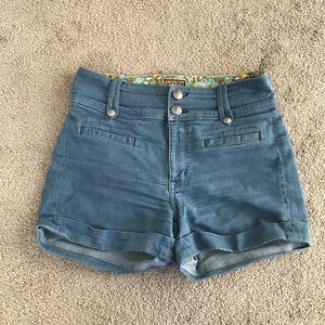 High waisted denim shorts